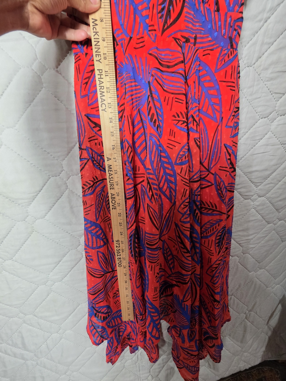 NWT Alexis + Target Tropical Leaf Print Red Chiffon Dress Sz XS Vibrant red - Picture 8 of 13